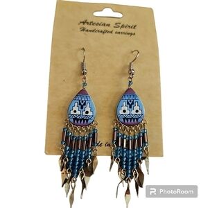 ARTESIAN SPIRIT Southwestern Aztec Cowgirl Fringe Earrings